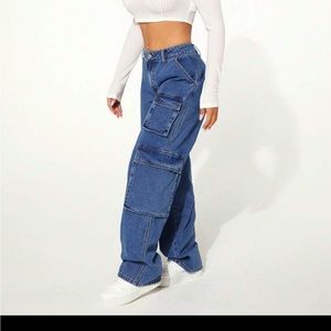 Shein Sxy Flap Pocket Side Cargo Jeans